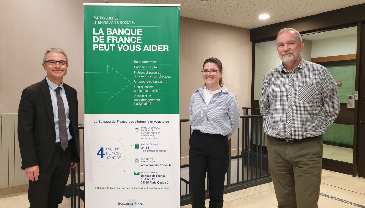 Eric Le Belle (directeur Finistère de la Banque de France), Juliette Deya (analyste financier) et Pascal Cotten (chargé des relations avec les publics) @ Christophe Pluchon