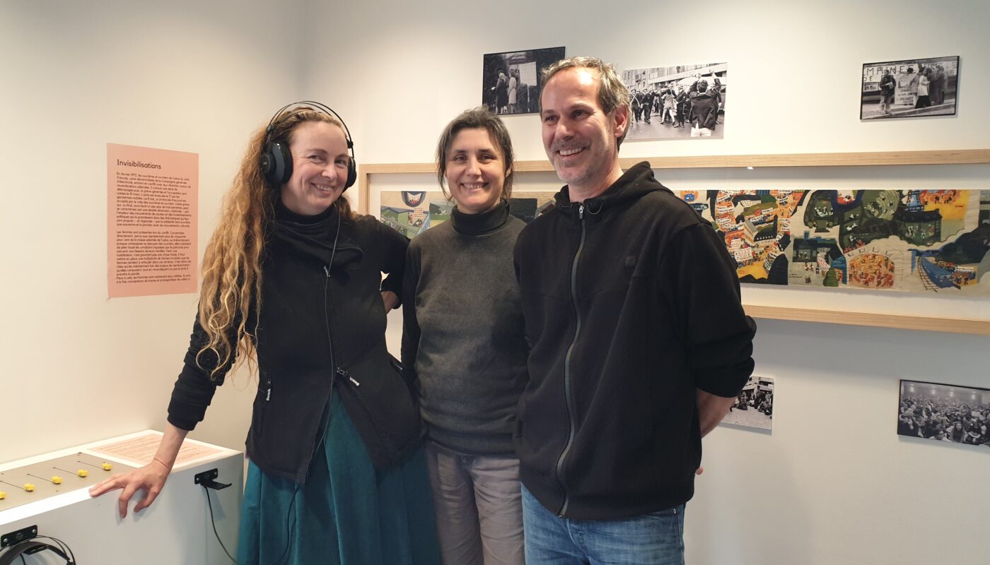 Sabrina Blouin, Hélène Laforge et Nicolas Poulain dans l'exposition "Revisiter Vénus" au Musée d'Art et d'Histoire de Saint-Brieuc © Christophe Pluchon
